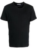 cut-out plissé cotton T-shirt