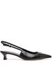 50mm pointed-toe leather pumps