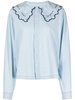 oversize-collar embroidered shirt 