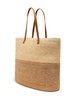 Raffia Colorblock Tote - Natural