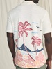 Short-Sleeve Cabana Towel Terry Shirt - Scenic Volcanic Island