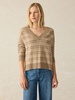 Highland Fairisle V-Neck Sweater - Sugar Cookie Fairisle