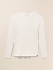 Long-Sleeve Cloud Waffle Crew - Ivory Heather