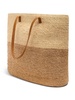 Raffia Colorblock Tote - Natural