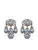 18kt gold diamond Modern Girandole pendant earrings