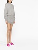 gathered-sleeve sweatshirt minidress