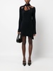 brushed cut-out asymmetric minidress