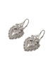 18kt white gold Devotion diamond and pearl sacred heart earrings