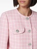 Medusa Head-buttons checked cropped jacket