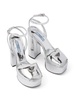 Silver Tone Plateau Platform Sandals