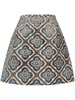 graphic-patter velvet-effect skirt