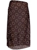 dot-print georgette pencil skirt