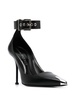 metal-toecap 100mm leather pumps