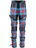 tartan buckled straight-leg trousers