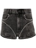 stud-detailed denim minishorts