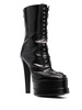 lace-up leather platform boots