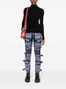 tartan buckled straight-leg trousers