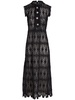 long embroidered macramé dress