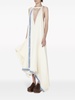 V-neck asymmetric maxi dress