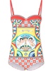 Carretto-print balconette swimsuit