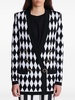 diamond patterned jacquard jacket