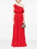 one-shoulder silk maxi dress