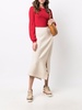 asymmetric ribbed-knit skirt