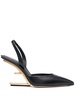 100mm sculpted-heel leather pumps