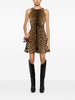 leopard-print silk mini dress