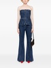 denim flared trousers set