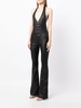 Cynthia button-down halterneck jumpsuit