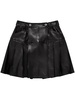 pleated leather miniskirt