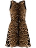 leopard-print silk mini dress