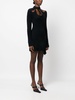 brushed cut-out asymmetric minidress