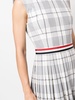 pleated check-pattern dress