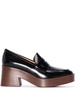 leather 75mm platform loafers