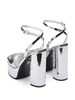 Silver Tone Plateau Platform Sandals