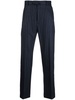 tapered pinstripe-print trousers