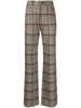 straight-leg plaid trousers