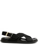 crossover-strap leather sandals