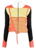 asymmetric stripe-pattern cardigan