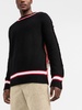 two-tone round-neck jumper