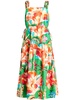 Green Tropicart Sleeveless midi dress