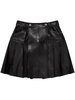 pleated leather miniskirt