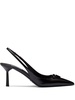 logo-plaque slingback pumps