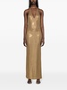 rhinestone-detailed halterneck maxi dress