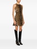 leopard-print silk mini dress