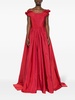 cape-effect taffeta gown