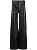 lace-up wide-leg leather trousers