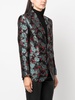 floral-jacquard single-breasted blazer